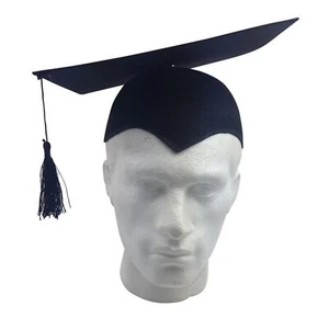GRADUATION HAT Mortar Board Graduate Bachelor Academic Cap School - Black - Picture 1 of 8