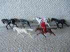 Vintage Dollhouse Miniature plastic and metal horses