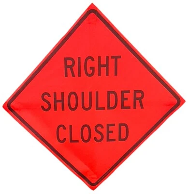 OrangeGear® 48" x 48" Right Shoulder Closed Mesh Traffic Sign & Cross Ribs