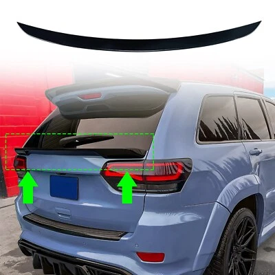 For 2012-21 Jeep Grand Cherokee SRT Gloss Black Rear Tail Trunk Spoiler Wing Lip - Image 1 of 4