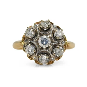14k Yellow Gold Diamond Cluster Ring 5.7gr - Picture 1 of 23