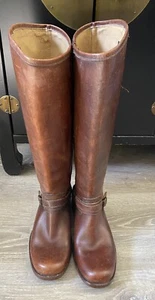 Vintage Frye Brown riding Leather Boots Womens 6.5 B Knee High Shoes - Imagen 1 de 8