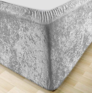 MK Home Textile Crushed Velvet Divan Bed Base Wrap- (Silver Grey, King)- new but - Picture 1 of 1
