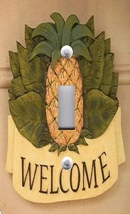 Light Switch Plate Outlet Covers WELCOME PINEAPPLE - Picture 1 of 26