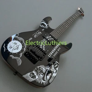 Chitarra elettrica ESP Ouija Black Solid Body con grafica Luna e Stelle - Foto 1 di 7