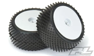 2.2" Z4 (Soft Carpet) Astro Buggy Tires Mounted on Velocity Hex Rear White Wheel - Picture 1 of 3