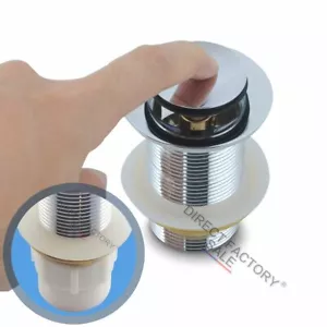 Bathroom Basin Pop Up Waste Chrome 32mm Brass Vanity Plug Drain w/ 40mm Adapter - Picture 1 of 5