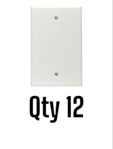 LEVITON 80514-W, Thermoset, 1 Gang Box, Blank Wall Plate, White (Qty 12) - Picture 1 of 3