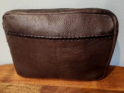 Bolso de Negocios Cartera Documentos Cuero Marrón Chocolate John Varvatos De Colección Raro Foto 1 de 4