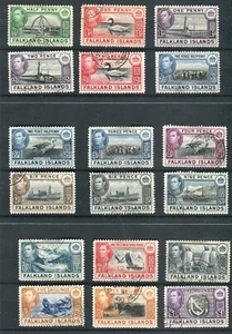 Falkland Islands KGVI 1938-50 definitive set of 18 SG146/63 fine used - Picture 1 of 1