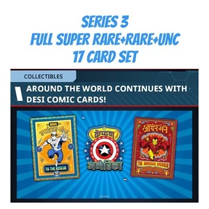 AROUND THE WORLD SERIES 3 FULL SR+RARE+UNC 17 CARD SET TOPPS MARVEL COLLECT - Picture 1 of 1