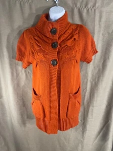 Rosa Rose Orange Gr. M Kurzarm 3 Knöpfe Pullover Cover Up - Bild 1 von 16