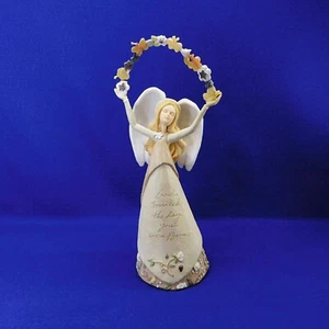 Enesco Foundations Angel Figurine Karen Hahn "God Smiled The Day You Were Born" - Picture 1 of 12