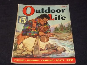 1938 JUNE OUTDOOR LIFE MAGAZINE - FISHING HUNTING CAMPING COVER - E 5691 - Picture 1 of 2