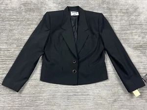 Kasper for A.S.L. Jacket Womens 14 Black Blazer Polyester Blend NWT - Picture 1 of 14