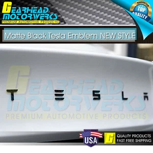 For TESLA Letter Emblem Matte Black Rear Trunk Lid Badge Model 3 X Y Highlander - Bild 1 von 4