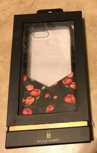 Milk & Honey Apple iPhone 7 8 Phone Case Black w/ Pink Roses NEW in box - Picture 1 of 1