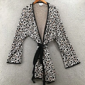 Diane Von Furstenberg Wrap Around Blouse Womens 3X Multicolor Belted Long Sleeve - Picture 1 of 16