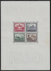REICH ALEMÁN 1930 IPOSTA HOJA RECUERDO MICHEL BLOQUE 1 MNH - Imagen 1 de 3