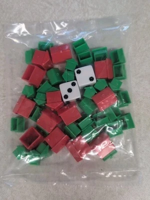 NEW SEALED Monopoly Board Game 2018 Replacement Game Pieces Houses Hotels Dice  - Image 1 of 2