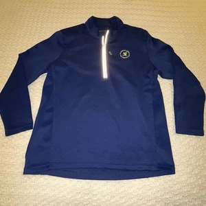 Pullover Short Par 4 US Open Uomo Golf Quarter Zip Blu Riflettente Uomo Large - Foto 1 di 6