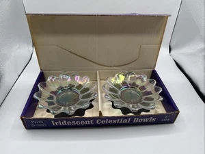 Federal Glassware Celestial Iridescent Bowls Original Box Vintage 2 - 6" - Picture 1 of 10
