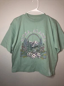 Camiseta vintage para mujer Sitka Alaska verde grande - Imagen 1 de 8