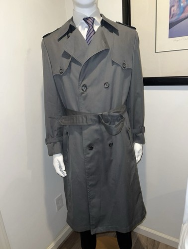 RARA TAGLIA Christian Dior Monsieur trench coat uomo 46L fodera lana rimovibile grigio