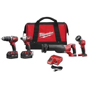Milwaukee M18 18 Volt Li-Ion Cordless Power Tool Combo Set, 4-Tool Set, 2 - Picture 1 of 13