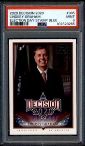 Timbro 2020 Leaf Decision Lindsey Graham giorno delle elezioni Blue Foil #385 (PSA 9) - Foto 1 di 1