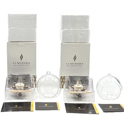 2 Luminara Vela Baya Adorno Real Efecto Llama DORADO PLATA con Cajas Navidad Foto 1 de 4