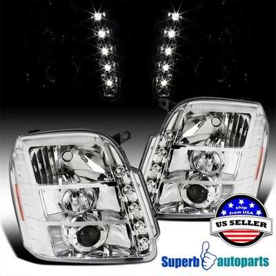Fits 2007-2014 GMC Yukon XL Denali Hybrid XL Projector Headlights LED Tube 07-14 Foto 1 de 4