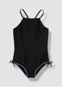 Limeapple Side Tie Swimsuit Size 14 black with adjustable straps and pads - Picture 1 of 6