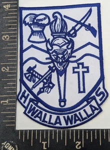 H Walla Walla S Patch Devil Mask Cross Rifle School Military Symbol Embroidered - Picture 1 of 2