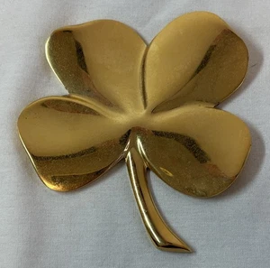 1984 Gerity 24kt gold electro plate SHAMROCK PAPERWEIGHT four leaf clover - Picture 1 of 2