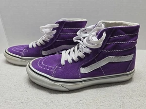 Vans SK8 Hi Purple and White Shoes Mens SIZE 5.5 Womens SIZE 7 skateboarding  - Picture 1 of 12