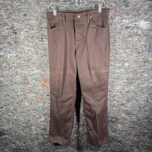 Pantalone Rustler vintage uomo 30x29 marrone gamba dritta abbigliamento da lavoro made USA denim anni 90 - Foto 1 di 14