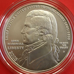 2005 BU Chief Justice John Marshall 90% Silver Dollar US Mint Coin ONLY - Picture 1 of 4