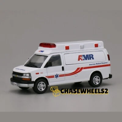596 1:64 AMR White Chevrolet Ambulance Express Van Model Diecast Metal Car - Image 1 of 4