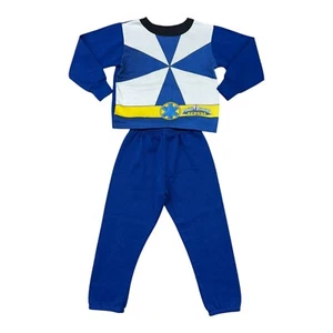 Vintage Y2K Saban Power Rangers Rescue Sleep Pajama Set Youth Boys Size 5/6 Blue - Picture 1 of 11
