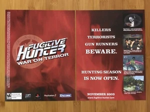 Fugitive Hunter: War on Terror PS2 Playstation 2 2003 stampa annuncio/poster ufficiale - Foto 1 di 3