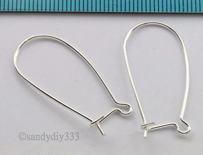 4x PENDIENTES PLATA ESTERLINA MONTAJE RIÑÓN OREJA CABLES 30mm 15mm PENDIENTES #287 Foto 1 de 2