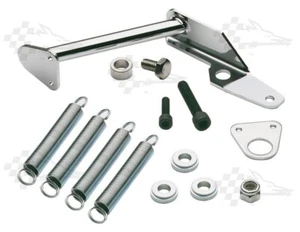 Chrome Throttle Return Spring Kit - Carb Mount For Holley 2 bbl + 4 bbl - Picture 1 of 1