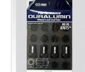 Enkei GENUINE OEM Lug Nut Lock Nuts Set for 4H 19HEX 35mm M12 P1.5 12x1.5 Black - Picture 1 of 4