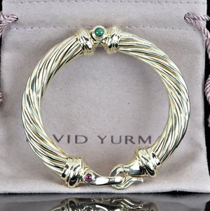David Yurman Vintage 14k Yellow Gold Buckle Bangle Renaissance Bracelet Size M - Picture 1 of 11