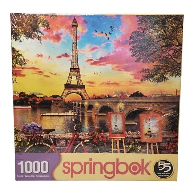 Springbok 1000 Pcs Jigsaw Puzzle Paris Sunset - Made in USA Sealed New Eiffel - Image 1 of 4