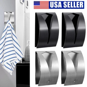 2Pcs Self Adhesive Towel Hook Holder Grabber Kitchen Dish Towel Hook Wall USA - Picture 1 of 21