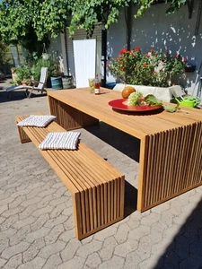Massivholztisch und Massivholzbank - Bild 1 von 10