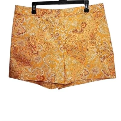 Bermuda chino feminina Michael Kors tamanho 14 paisley laranja/branco - Imagem 1 de 4