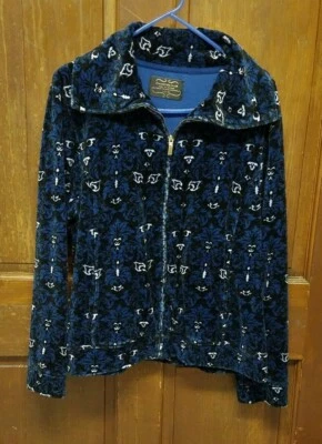 Chaqueta informal de terciopelo con cremallera completa negra azul talla XL CHARTER CLUB para mujer usada en excelente estado Foto 1 de 3